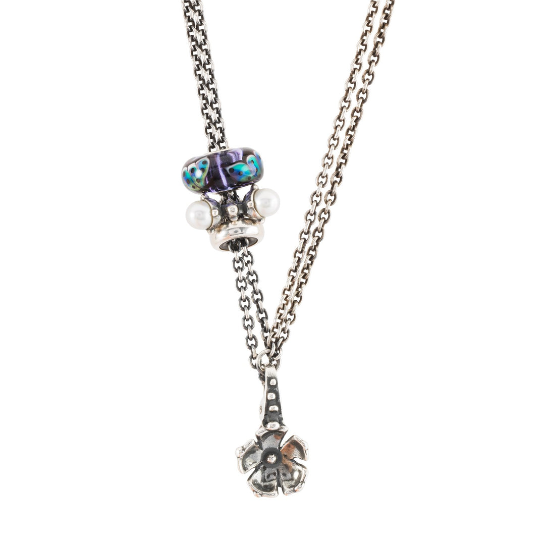 Perlina Trollbeads Foschia Al Chiaro Di Luna | Vetro Artistico A Mano Per Bracciali E Collane | Colore Turchese E Bronzo