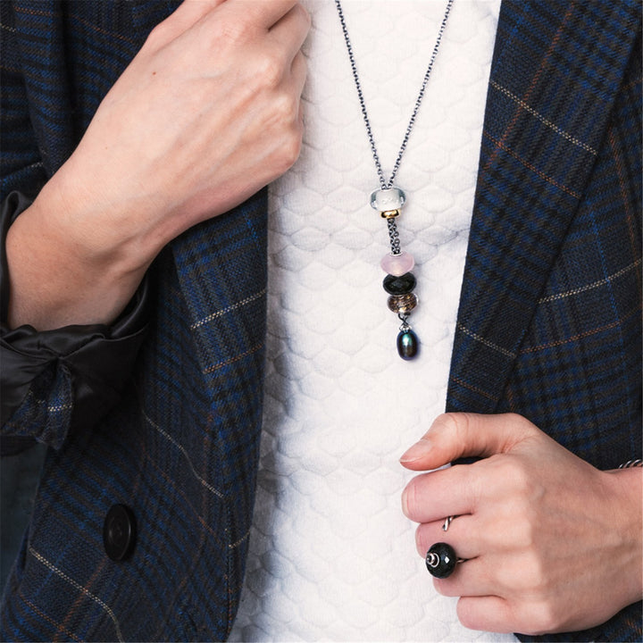 Collana d'Argento con Perla Rosa – Italia
