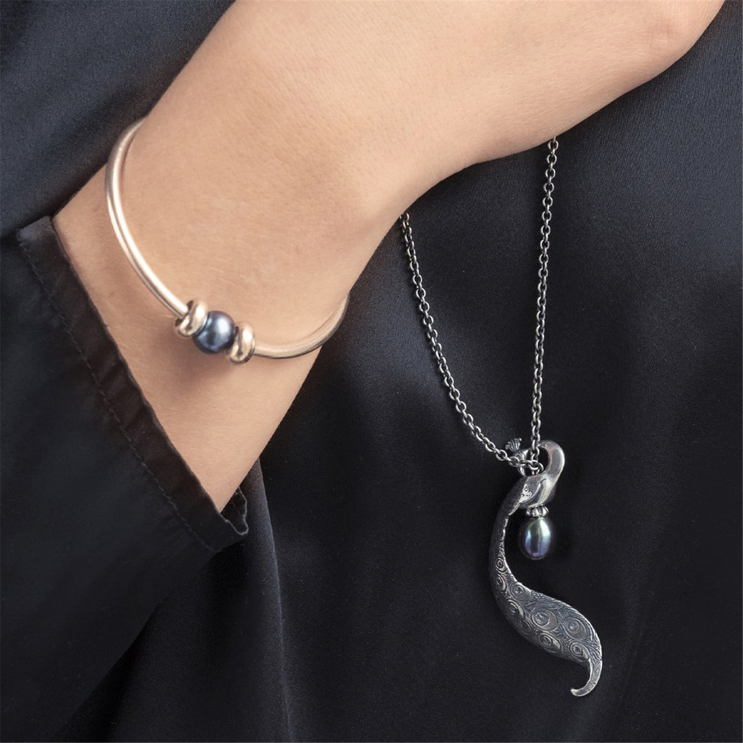 Trollbeads - Collana Fantasia con Perla Pavone | Gori Gioielli